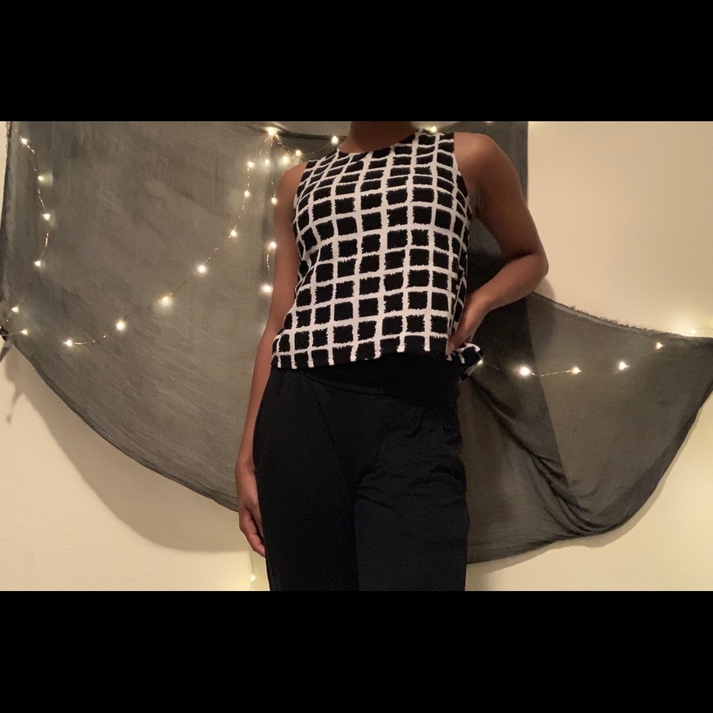 black and white checkered muscle tee